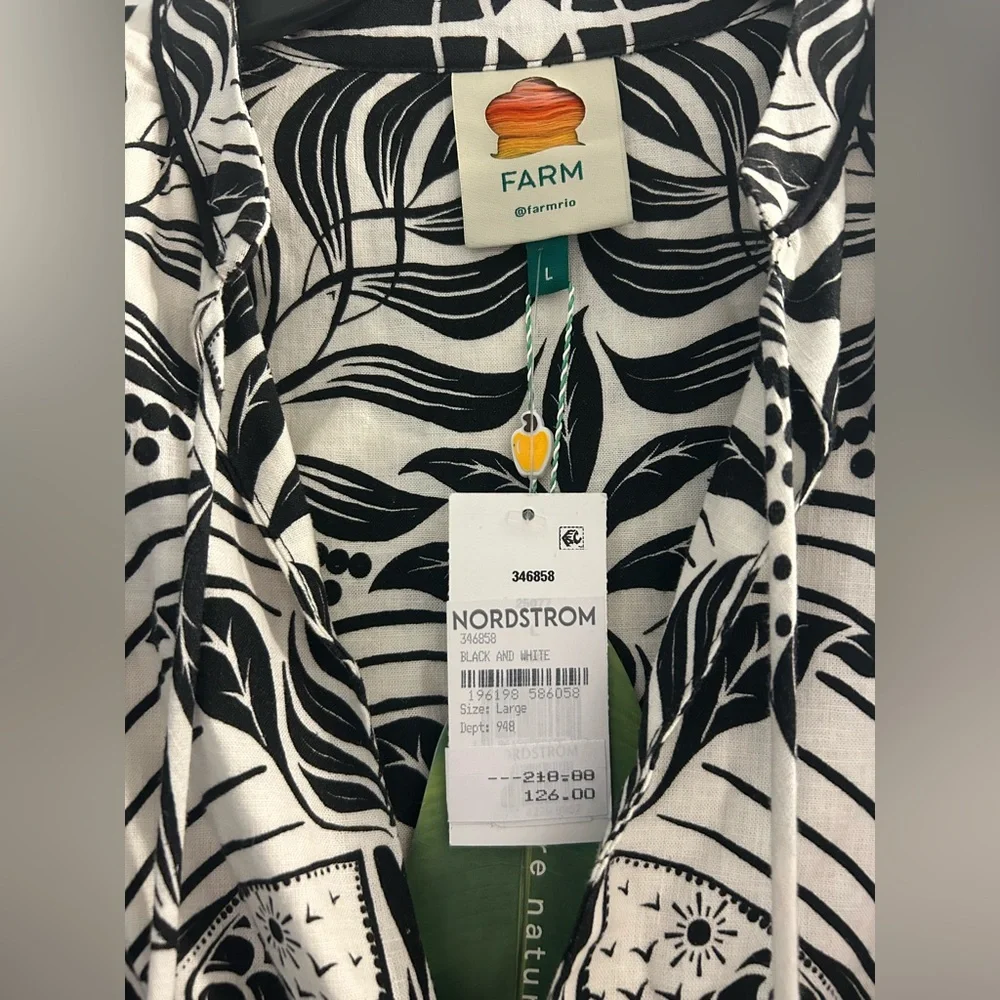 Farm Rio monochrome elegance mini dress - Picture 4 of 12